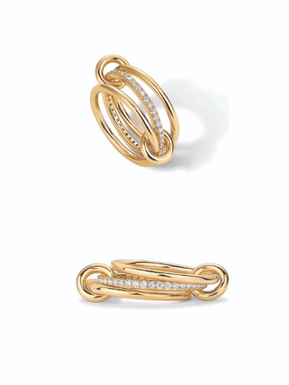 PAVOI 14K Gold Plated Interlocked Stackable Rings
